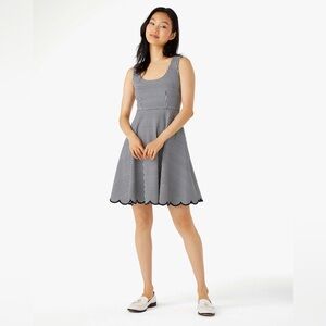 Kate Spade Jazzy Gingham Scalloped Ponte Dress Size XS